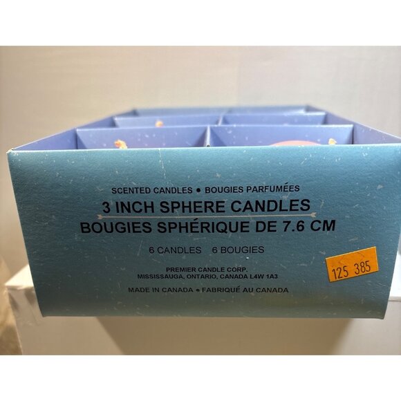 Scented Sphere Ball Candles 6 Pack 3" Premier Candle Potpourri Fragrance Canada - Picture 3 of 6